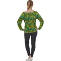 Love To The Flowers And Colors In A Beautiful Habitat Off Shoulder Long Sleeve Velour Top View2