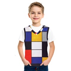 Composition A By Piet Mondrian Kids  Basketball Tank Top