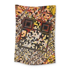 Root Humanity Bar And Qr Code Flash Orange And Purple Small Tapestry by WetdryvacsLair