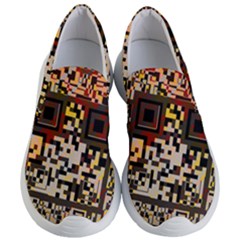 Root Humanity Bar And Qr Code Flash Orange And Purple Women s Lightweight Slip Ons by WetdryvacsLair