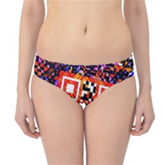 Root Humanity Bar And Qr Code In Flash Orange And Purple Hipster Bikini Bottoms by WetdryvacsLair