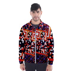 Root Humanity Bar And Qr Code In Flash Orange And Purple Men s Windbreaker by WetdryvacsLair