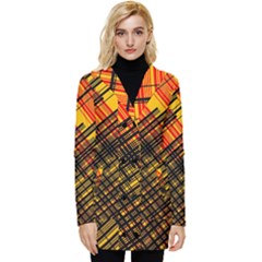 Root Humanity Orange Yellow And Black Button Up Hooded Coat  by WetdryvacsLair