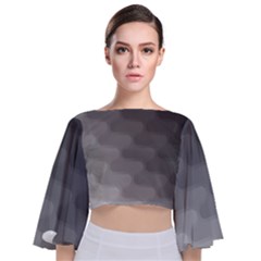 Wonderful Gradient Shades 2 Tie Back Butterfly Sleeve Chiffon Top by PatternFactory