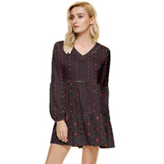 Spiro Tiered Long Sleeve Mini Dress by Sparkle