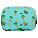Turtle And Palm On Blue Pattern Make Up Pouch (Small) View2