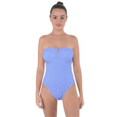 Soft Pattern Blue Tie Back One Piece Swimsuit by PatternFactory