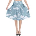 Folk flowers pattern Floral surface design Seamless pattern Flared Midi Skirt View1