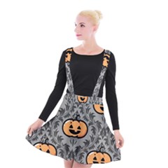 Pumpkin Pattern Suspender Skater Skirt by NerdySparkleGoth