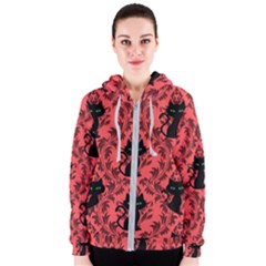 Cat Pattern Women s Zipper Hoodie by NerdySparkleGoth