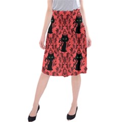 Cat Pattern Midi Beach Skirt by NerdySparkleGoth