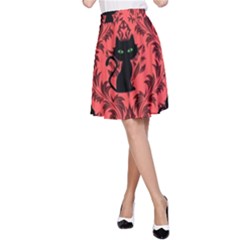 Cat Pattern A-line Skirt by NerdySparkleGoth