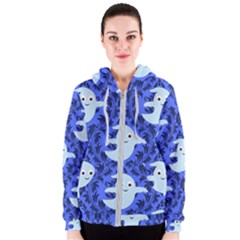 Ghost Pattern Women s Zipper Hoodie by NerdySparkleGoth