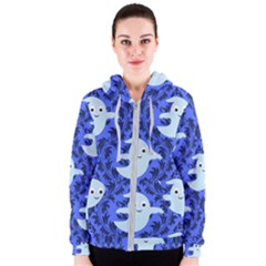 Ghost Pattern Women s Zipper Hoodie by InPlainSightStyle