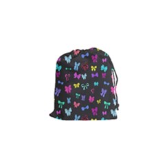 Bows On Black Drawstring Pouch (xs) by Daria3107