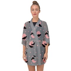 Bat Half Sleeve Chiffon Kimono by SychEva