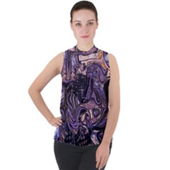 Outcast Mock Neck Chiffon Sleeveless Top by MRNStudios