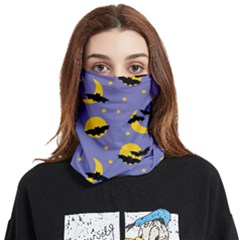 Bats With Yellow Moon Face Covering Bandana (two Sides) by SychEva