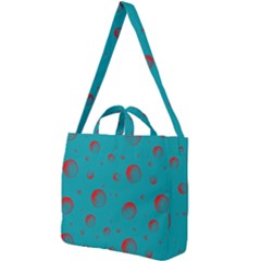 Red Drops Square Shoulder Tote Bag by SychEva