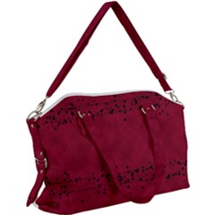 Black Splashes On Red Background Canvas Crossbody Bag by SychEva