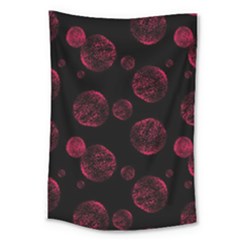 Red Sponge Prints On Black Background Large Tapestry by SychEva