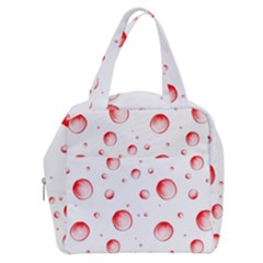 Red Drops On White Background Boxy Hand Bag by SychEva