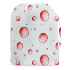 Red Drops On White Background Drawstring Pouch (3xl) by SychEva
