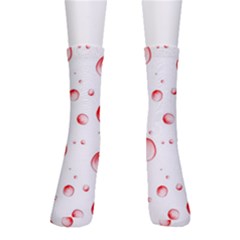 Red Drops On White Background Men s Crew Socks by SychEva