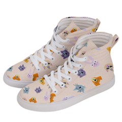 Funny Animal Faces With Glasses Cat Dog Hare Women s Hi-top Skate Sneakers
