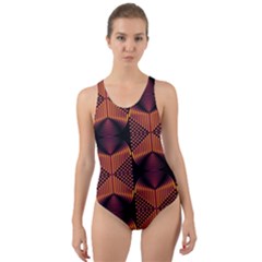 Digital Diamonds Cut-out Back One Piece Swimsuit