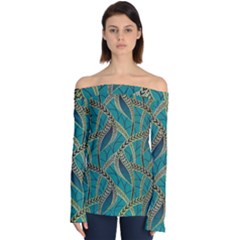 Digital Springs Off Shoulder Long Sleeve Top