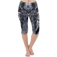 Alien Deco Lightweight Velour Cropped Yoga Leggings by MRNStudios