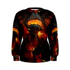 Dragon Fire Fantasy Art Women s Sweatshirt by Sudhe