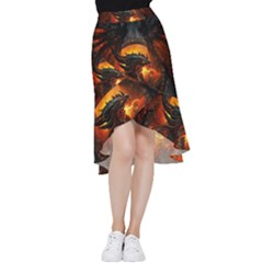Dragon Fire Fantasy Art Frill Hi Low Chiffon Skirt by Sudhe