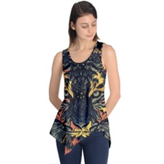Tiger-predator-abstract-feline Sleeveless Tunic