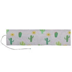Green Cacti With Sun Roll Up Canvas Pencil Holder (l) by SychEva
