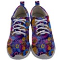 Multicolored Splashes And Watercolor Circles On A Dark Background Mens Athletic Shoes View1