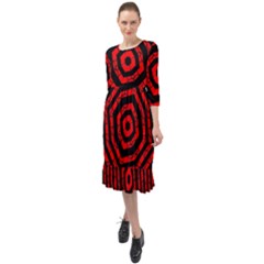 Phase Three Ruffle End Midi Chiffon Dress by impacteesstreetweareight