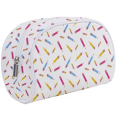 Multicolored Pencils And Erasers Make Up Case (large) by SychEva