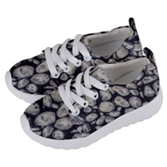 White Rocks Close Up Pattern Photo Kids  Lightweight Sports Shoes by dflcprintsclothing