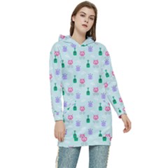 Funny Monsters Aliens Women s Long Oversized Pullover Hoodie by SychEva