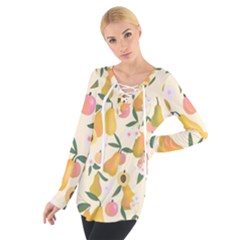 Yellow Juicy Pears And Apricots Tie Up Tee by SychEva