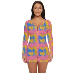 Abstract Painting Long Sleeve Boyleg Swimsuit by SychEva