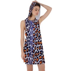 Fur-leopard 5 Racer Back Hoodie Dress by skindeep