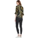 Leatherette Snake 2 Loose Horn Sleeve Chiffon Blouse View2