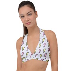 Pattern Cute Flash Design Halter Plunge Bikini Top by brightlightarts