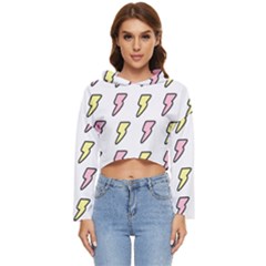 Pattern Cute Flash Design Women s Lightweight Cropped Hoodie by brightlightarts