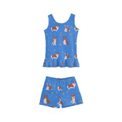 Cute Corgi Dogs Kids  Boyleg Swimsuit by SychEva