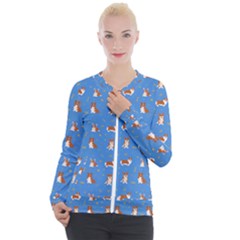 Cute Corgi Dogs Casual Zip Up Jacket by SychEva