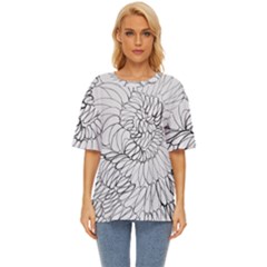 Mono Swirls Oversized Basic Tee by kaleidomarblingart